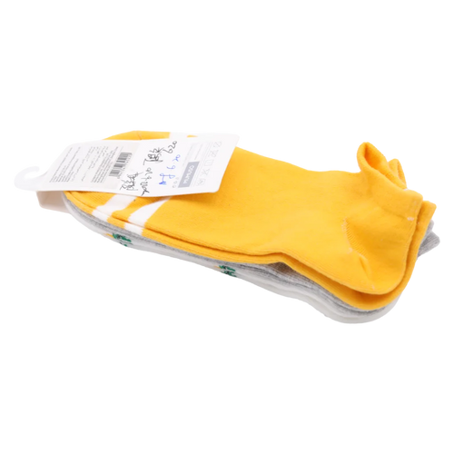 3er-Pack Damen Sneakersocken aus Baumwollmischung mit Ananas-Design (Weiß/Gelb/Grau)