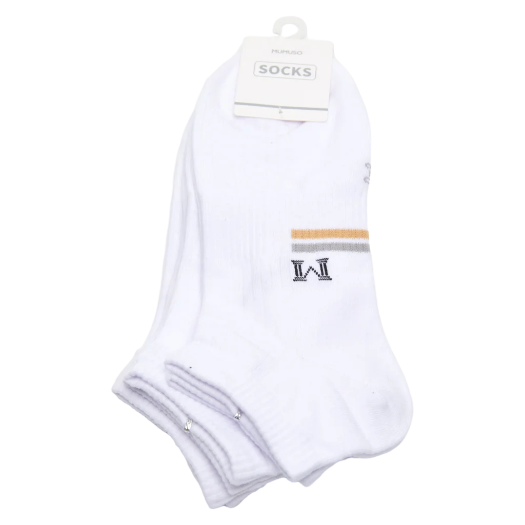 3er-Pack Herren Sneakersocken aus Baumwollmischung (Weiß) mit Streifen-Design