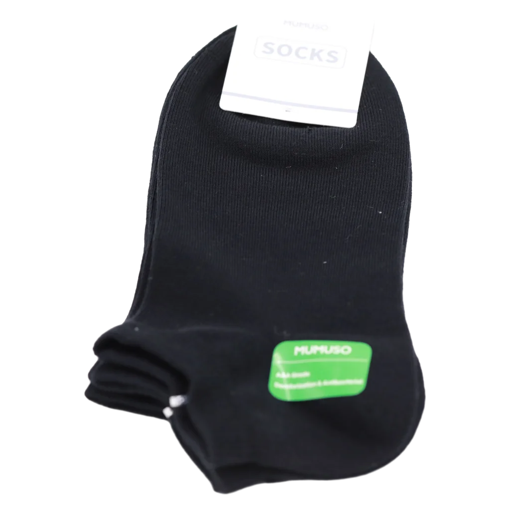 Sneakersocken Damen aus Baumwolle, atmungsaktiv, antibakteriell (Schwarz)
