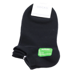 Sneakersocken Damen aus Baumwolle, atmungsaktiv, antibakteriell (Schwarz)