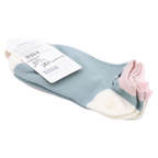 Sneakersocken Damen niedriger Schnitt mit Schnurrbart-Print (Lila/Grün)