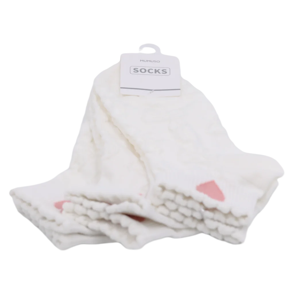 3er-Pack Sneakersocken Damen aus Baumwolle mit Herz-Design (Weiß)