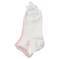 3er-Pack Damen Sneakersocken aus Baumwollmischung mit Schleifen-Design (Weiß/Rosa)