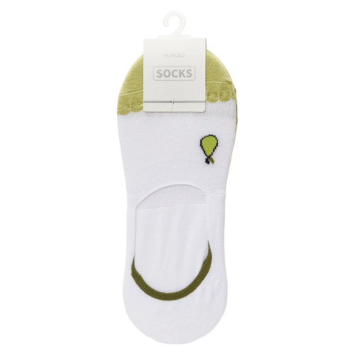 3er-Pack Damen Sneakersocken aus Baumwollmischung mit Birnen-Design (Grün/Weiß)