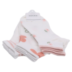 3er-Pack Sneakersocken Damen aus Baumwollmischung mit Blumen-Design (Weiß/Rosa/Orange)