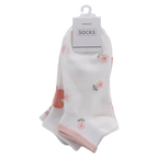 3er-Pack Sneakersocken Damen aus Baumwollmischung mit Blumen-Design (Weiß/Rosa/Orange)