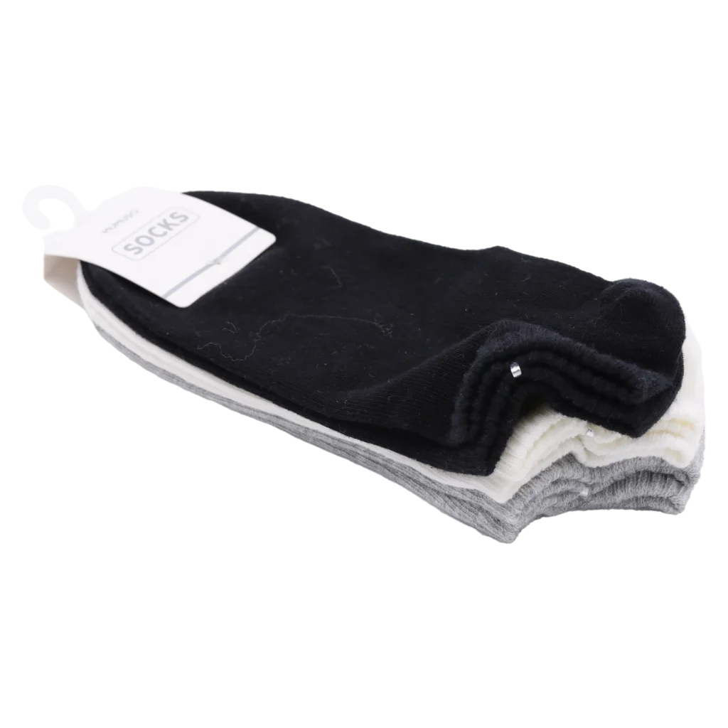 3er-Pack Damen Sneakersocken aus Baumwollmischung, niedrig (Schwarz/Weiß/Grau)