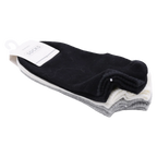 3er-Pack Damen Sneakersocken aus Baumwollmischung, niedrig (Schwarz/Weiß/Grau)