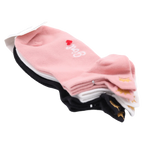 3er-Pack Damen Sneakersocken Baumwollmix mit Herz- und Kronen-Design (Schwarz/Weiß/Rosa)