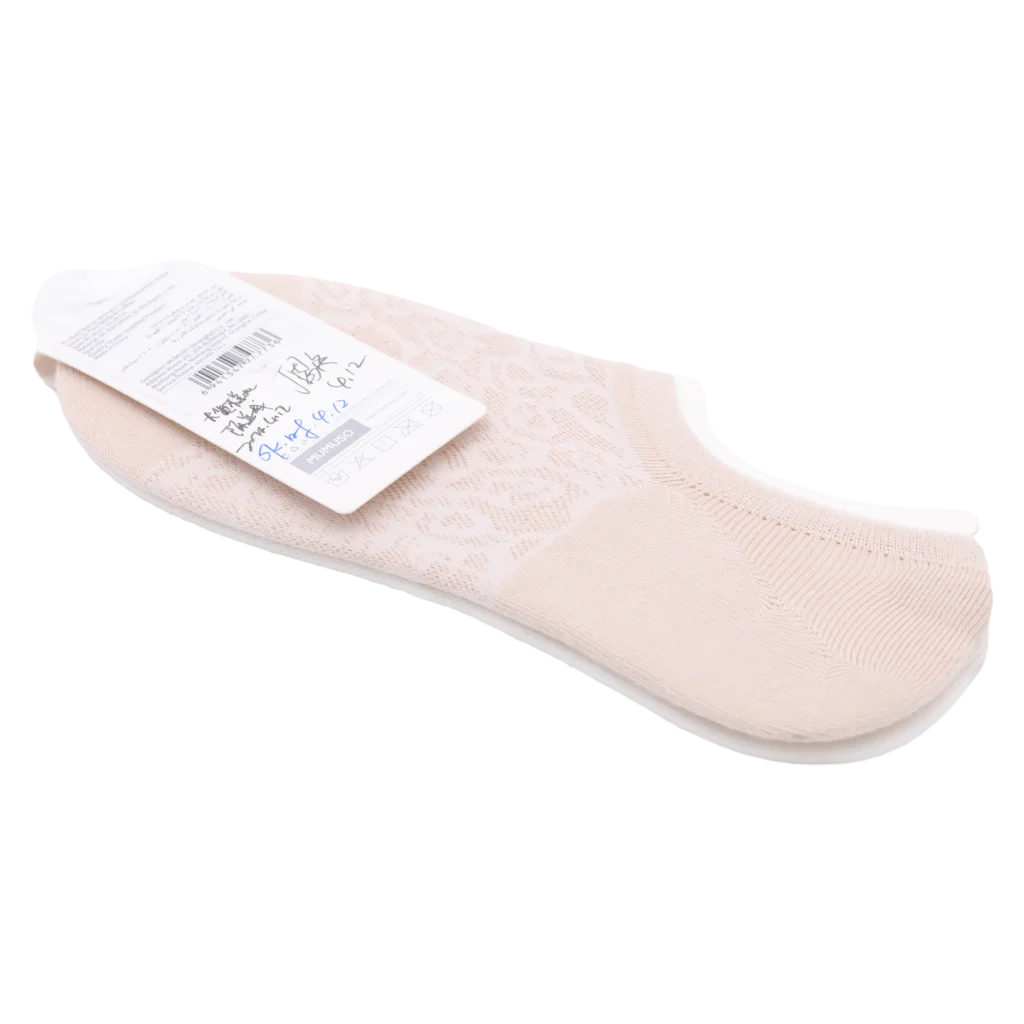 Sneakersocken Damen aus Baumwollmix, No-Show für Sneaker (Weiß/Kaffeebraun)