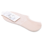 Sneakersocken Damen aus Baumwollmix, No-Show für Sneaker (Weiß/Kaffeebraun)