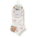 3er-Pack Sneakersocken Damen mit Cartoon-Design (Khaki/Weiß)