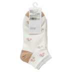 3er-Pack Sneakersocken Damen mit Cartoon-Design (Khaki/Weiß)