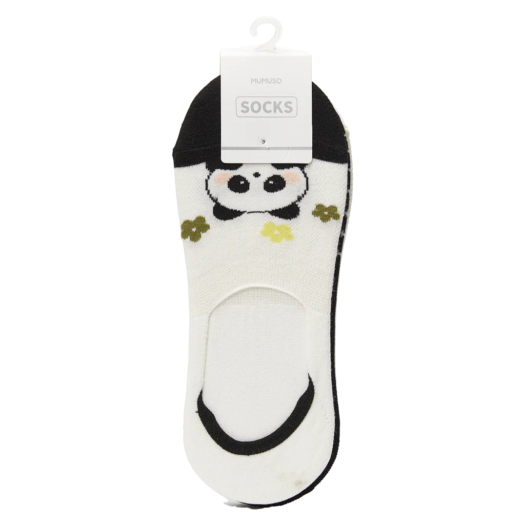 3er-Pack Damen Sneakersocken mit Panda-Design (Dunkelblau/Weiß)