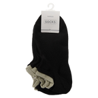 3er-Pack Sneakersocken Herren Baumwolle mit farbigem Bündchen (Schwarz/Grün)