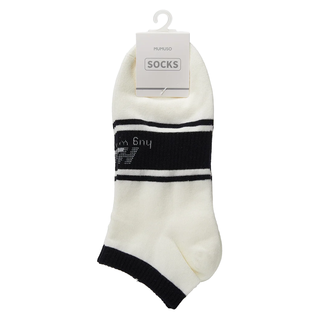 Sneakersocken Herren aus Baumwollmischung (Weiß/Dunkelblau)