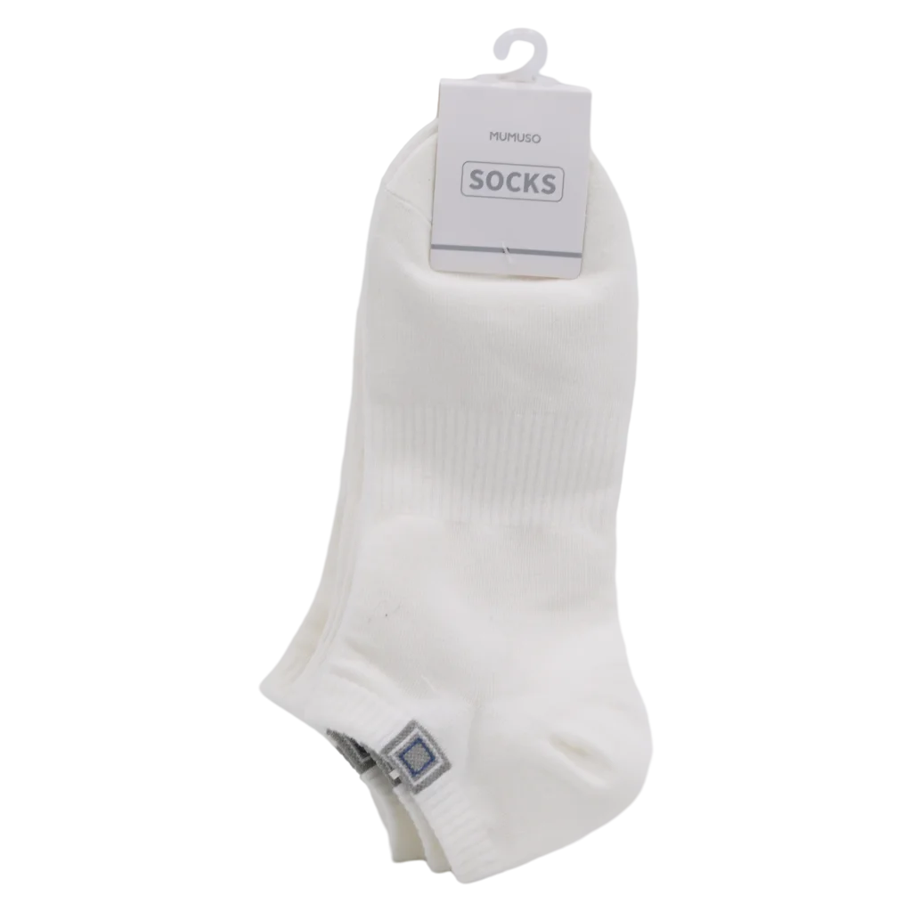 3er-Pack Sneakersocken Herren mit Label-Design (Weiß)