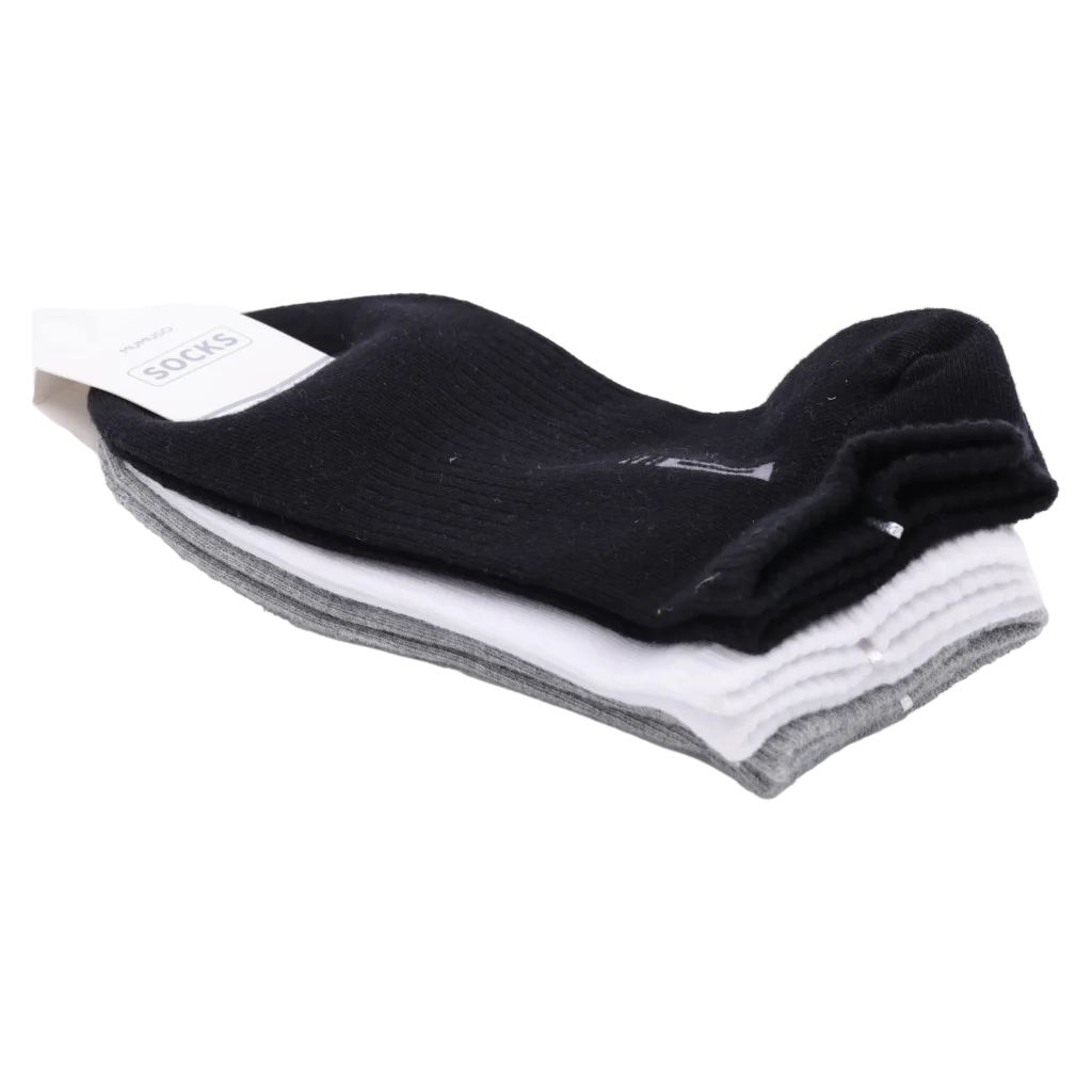 3er-Pack Sneakersocken Herren Low-cut (Schwarz/Grau/Weiß)