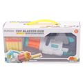 Spielzeug-Blasterpistole aus Kunststoff mit Schaumstoffpfeilen (Blau/Gelb/Weiß/Orange)