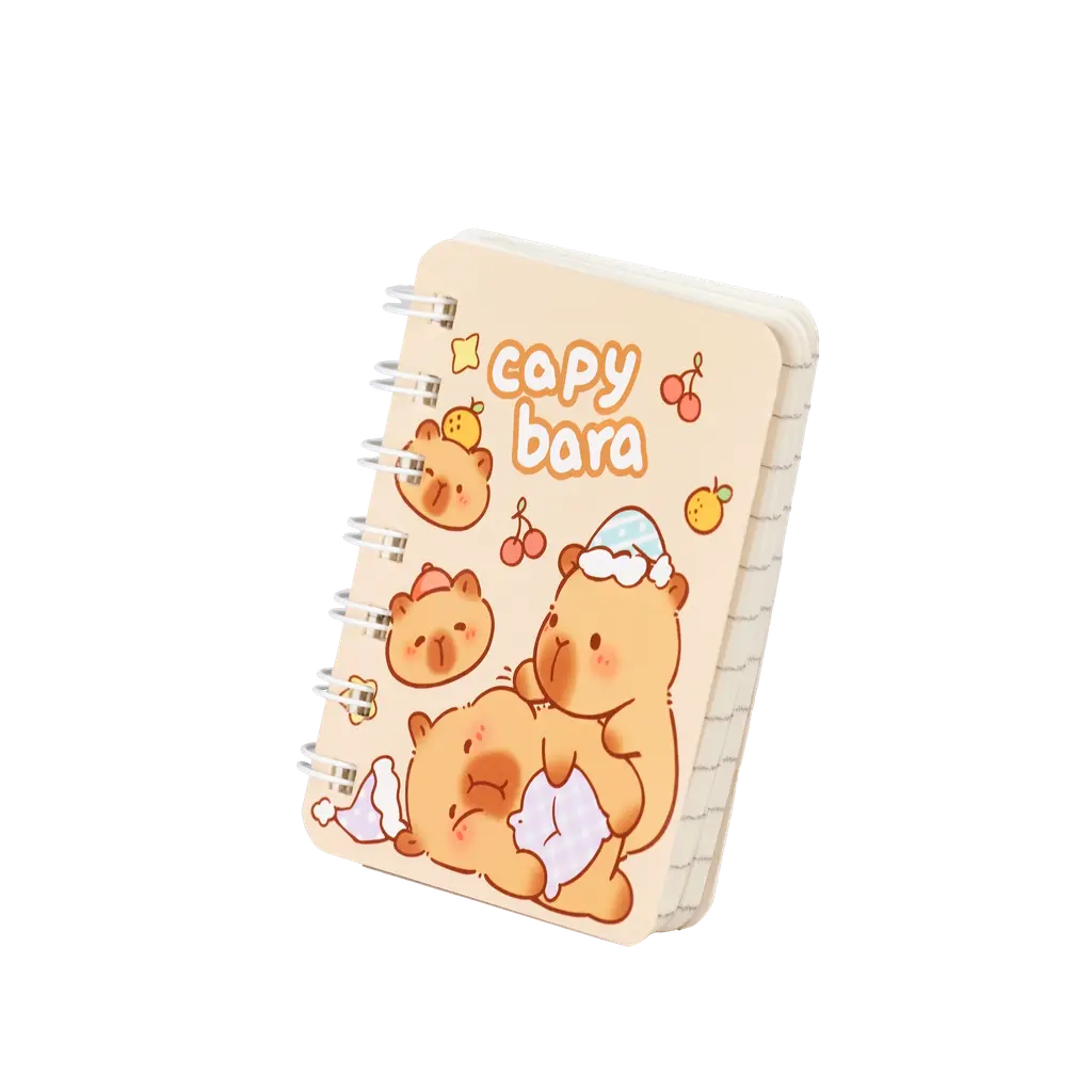 Spiral-Notizbuch A7 mit Capybara-Design, 82 × 105 mm (Mehrfarbig)