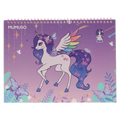 Spiral-Zeichenbuch A4 mit Einhorn-Design, violett (Violett)