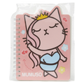 Spiralnotizbuch mit Katzen-Design, mittelgroß (Rosa)