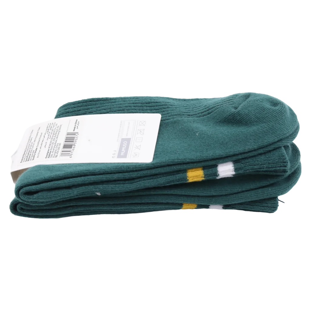Sportsocken für Herren aus Baumwollmischung mit Streifen-Design (Schwarzgrün)
