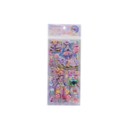 Sticker-Set mit Folien-Print und 3D-Effekt, Mehrfarbig