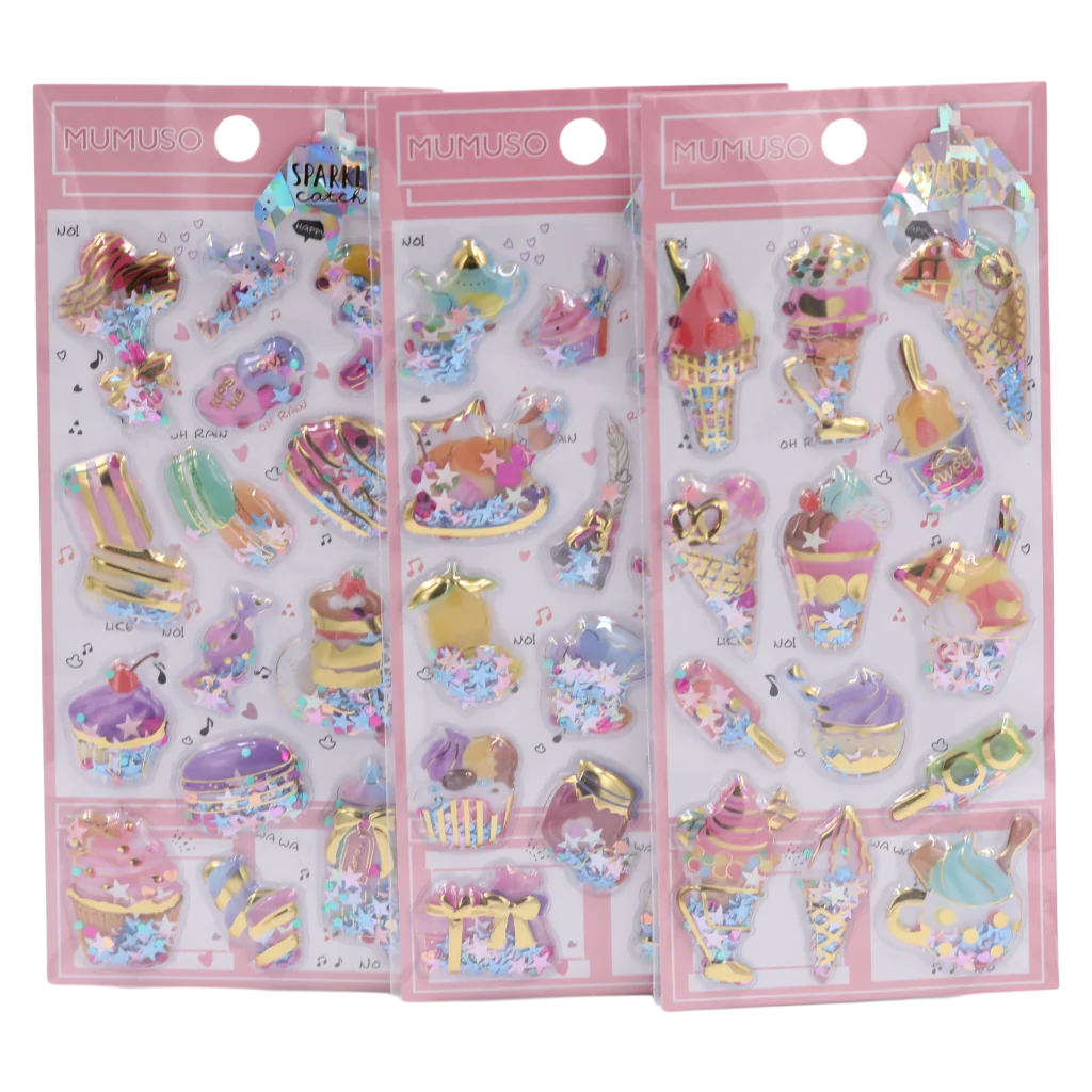 Sticker-Set mit Glitzereffekt, beweglicher Glitzer-Print (Mehrfarbig)