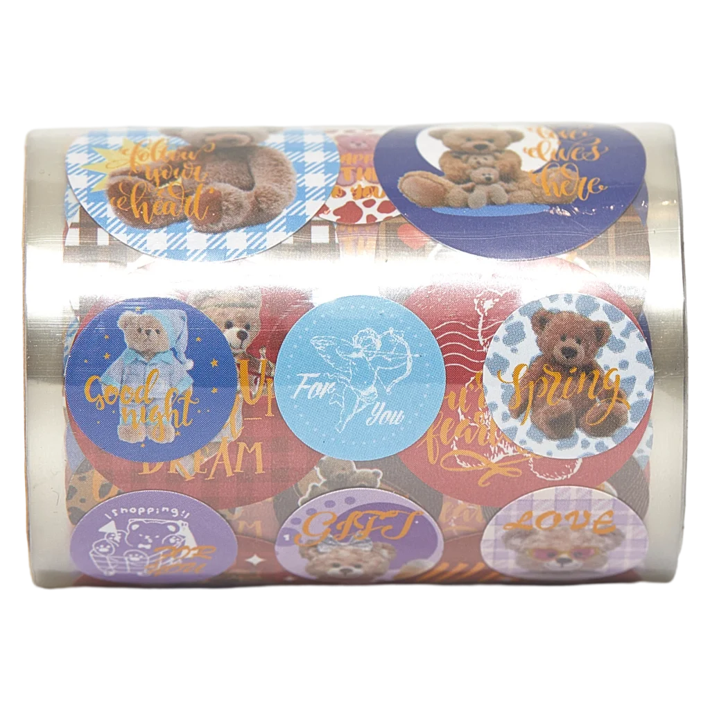 Stickerrolle mit verschiedenen Prints, Mehrfarbig