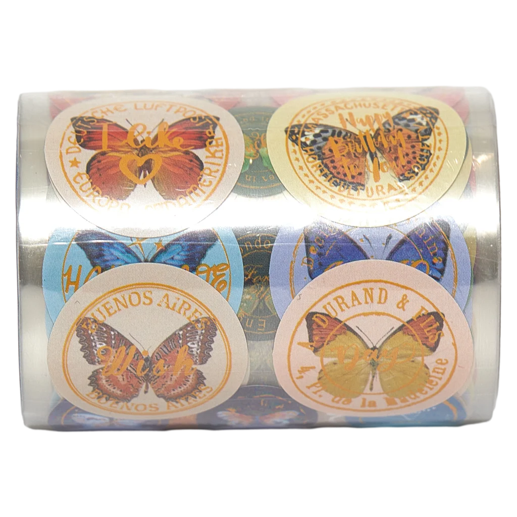 Stickerrolle mit verschiedenen Prints, Mehrfarbig