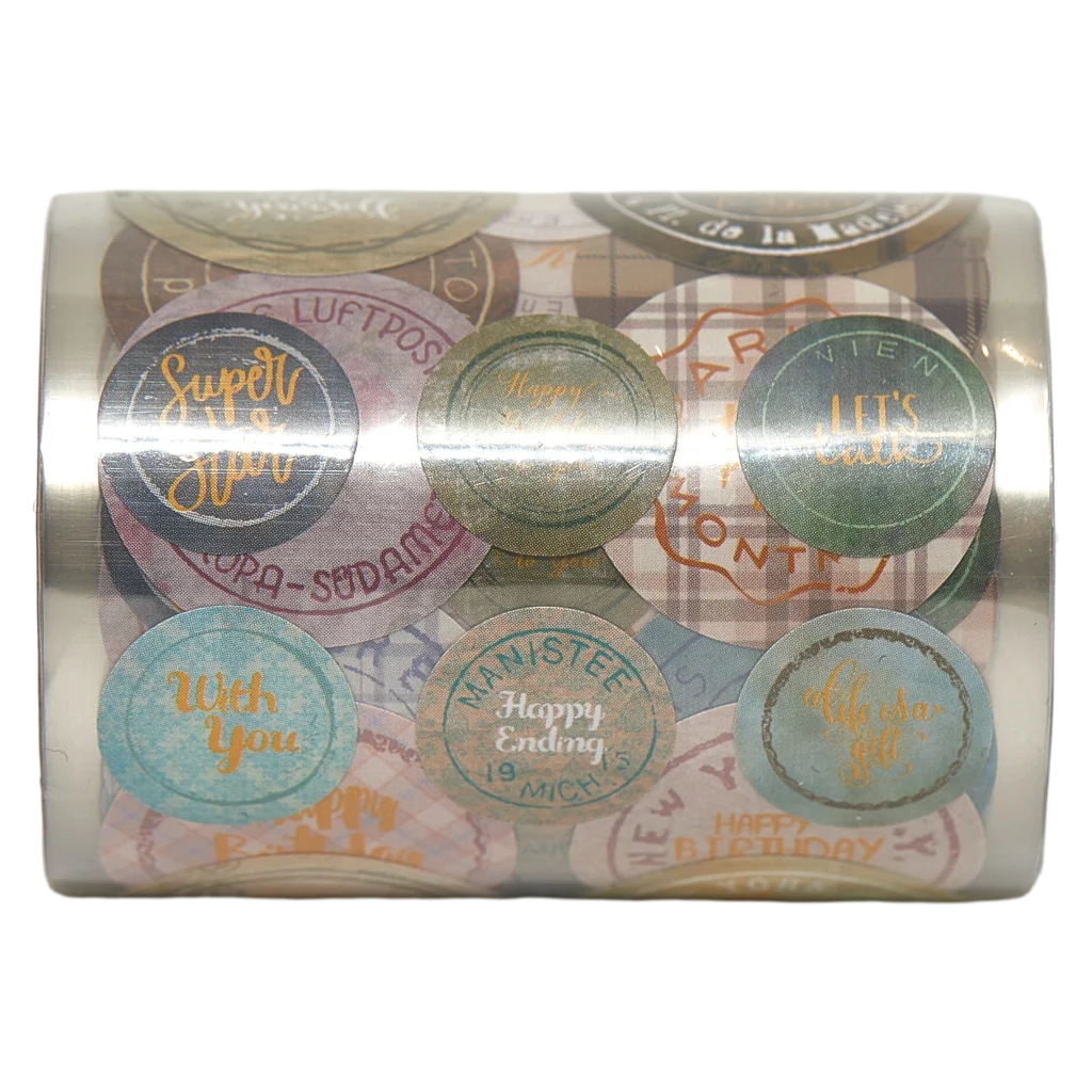 Stickerrolle mit verschiedenen Prints, Mehrfarbig
