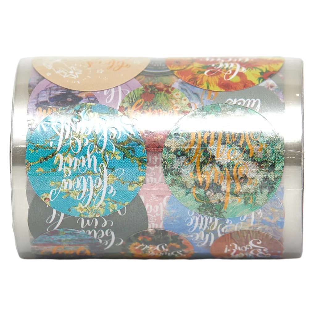 Stickerrolle mit verschiedenen Prints, Mehrfarbig
