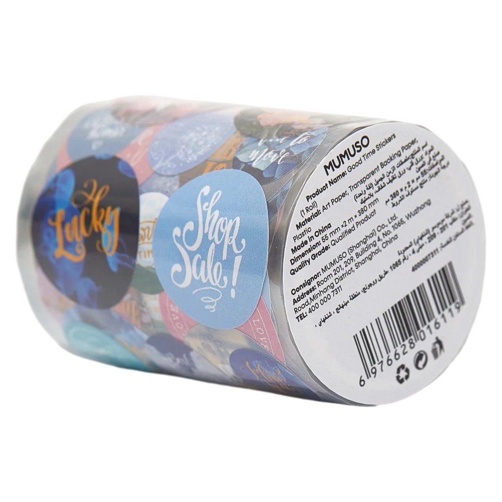 Stickerrolle mit verschiedenen Prints, Mehrfarbig