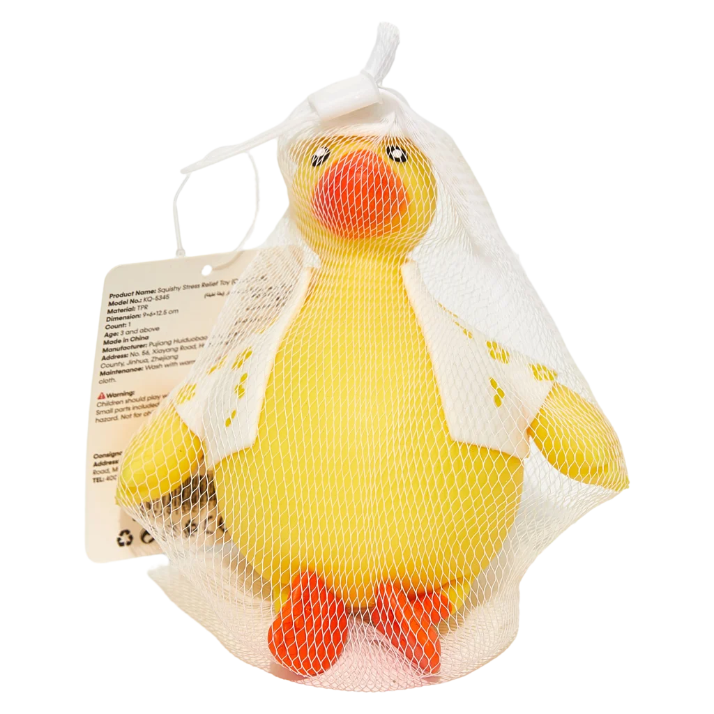 Stressabbau-Spielzeug TPR mit Enten-Design (Weiß/Gelb)