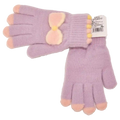 Kinder Strickhandschuhe mit Schleifen-Design (Lila)
