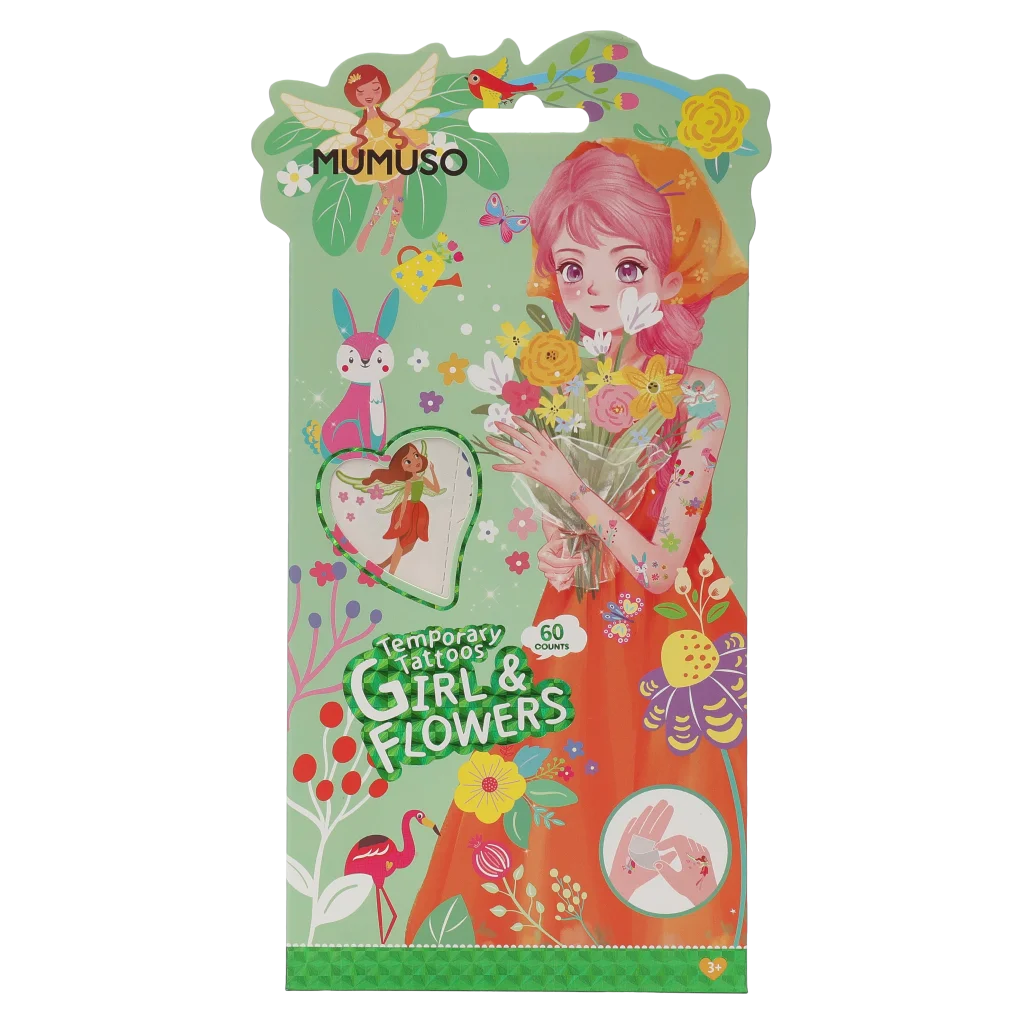 Tattoo Sticker Set mit Blumen-Design, 60 Stück (Mehrfarbig)