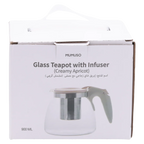 Teekanne aus Glas mit Edelstahl-Infuser, 900 ml (Creamy Apricot)