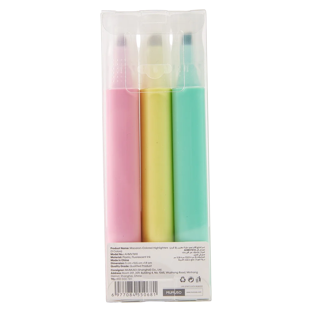 3er-Set Textmarker Pastellfarben (Rosa/Gelb/Grün)