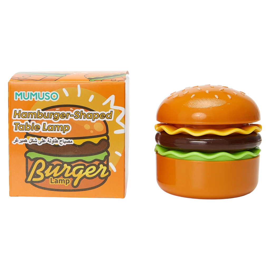 Tischlampe aus Kunststoff im Hamburger-Design, 15 cm (Mehrfarbig)