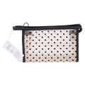Tragbare Kosmetiktasche aus Nylon mit Herz-Print (Khaki)