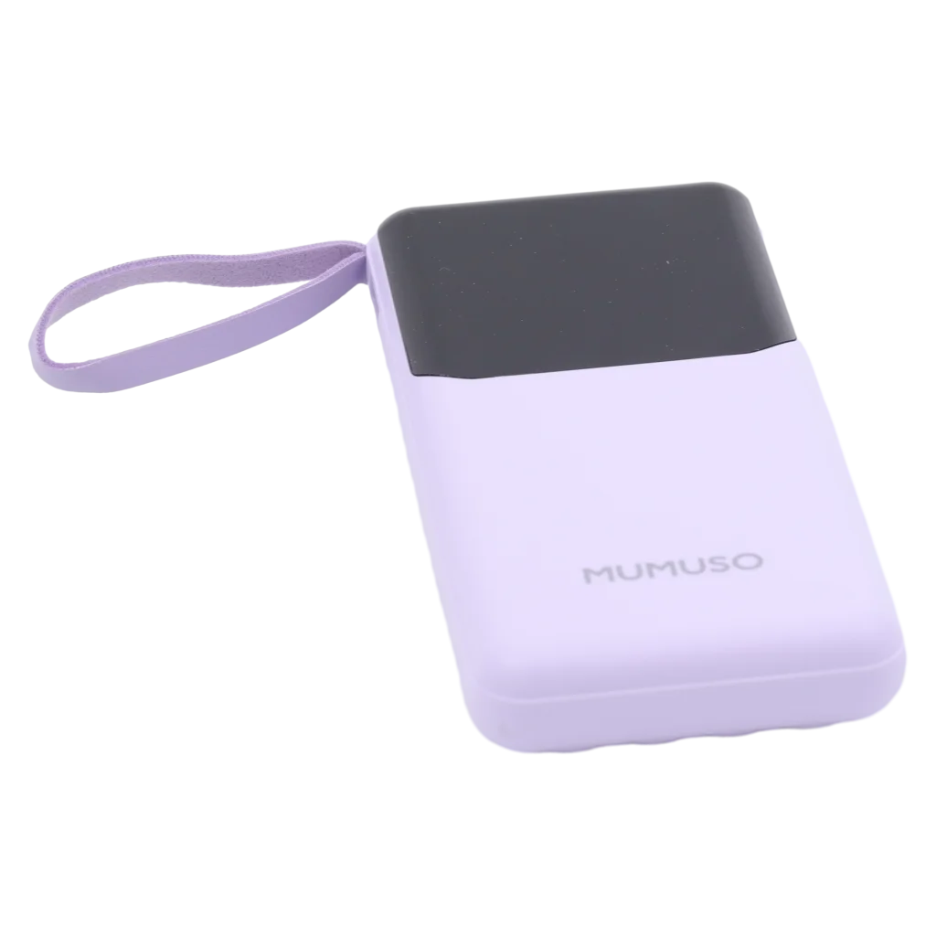 Tragbare Powerbank mit integrierten Kabeln, 10.000 mAh (Lila)