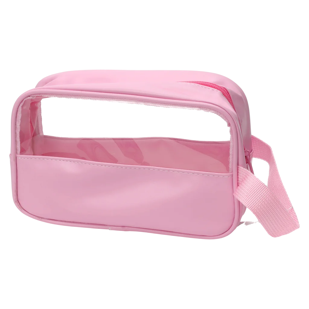 Transparente Kosmetiktasche aus PVC, Kollektion Cherry Blossom (Rosa)