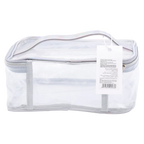 Transparente Kosmetiktasche mit Reißverschluss, Reiseformat (Silber)