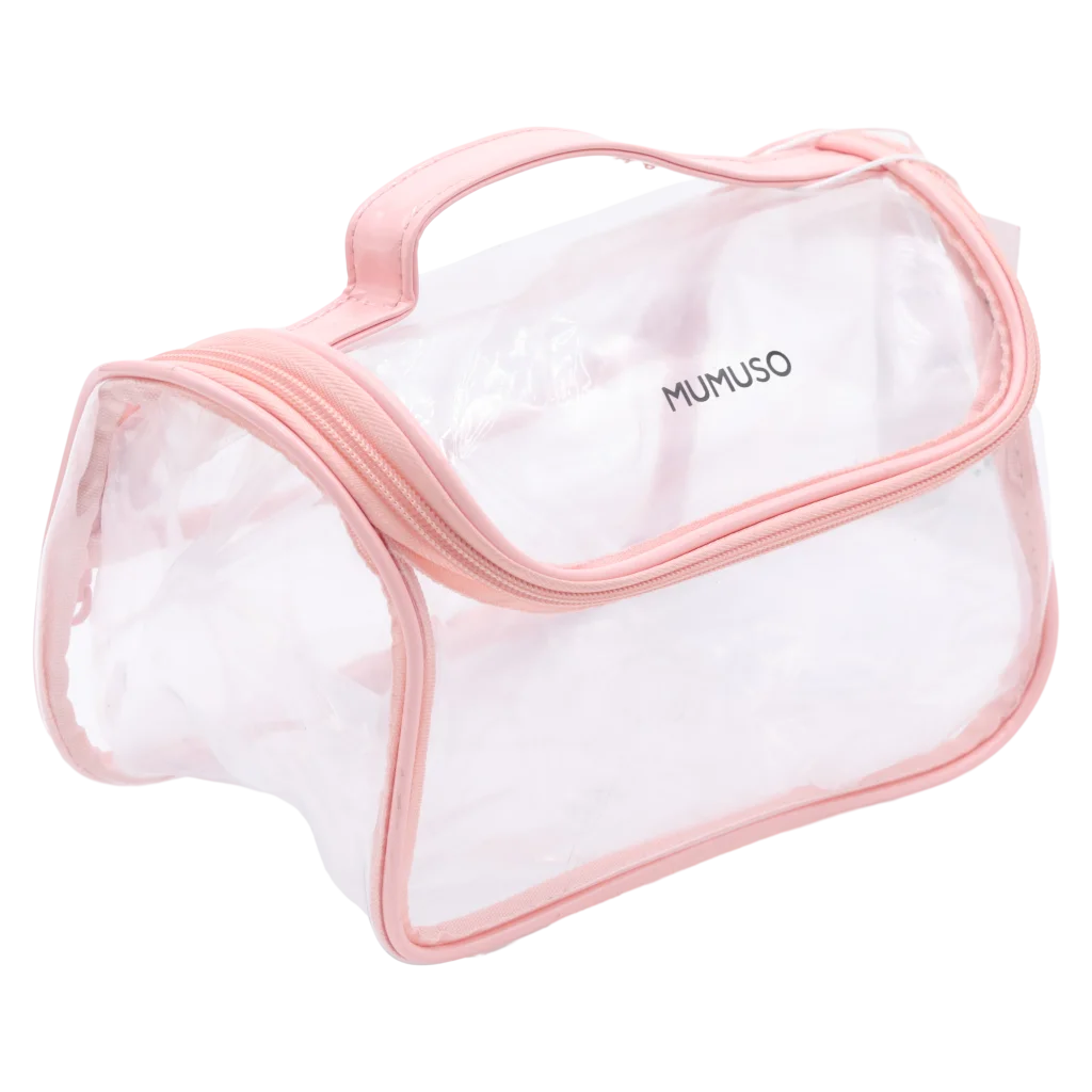 Transparente Kulturtasche mit großem Fassungsvermögen (Rosa)