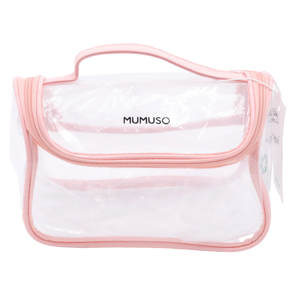Transparente Kulturtasche mit großem Fassungsvermögen (Rosa)