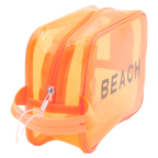Transparente PVC-Kulturtasche für Kosmetik und Pflegeartikel (Orange)