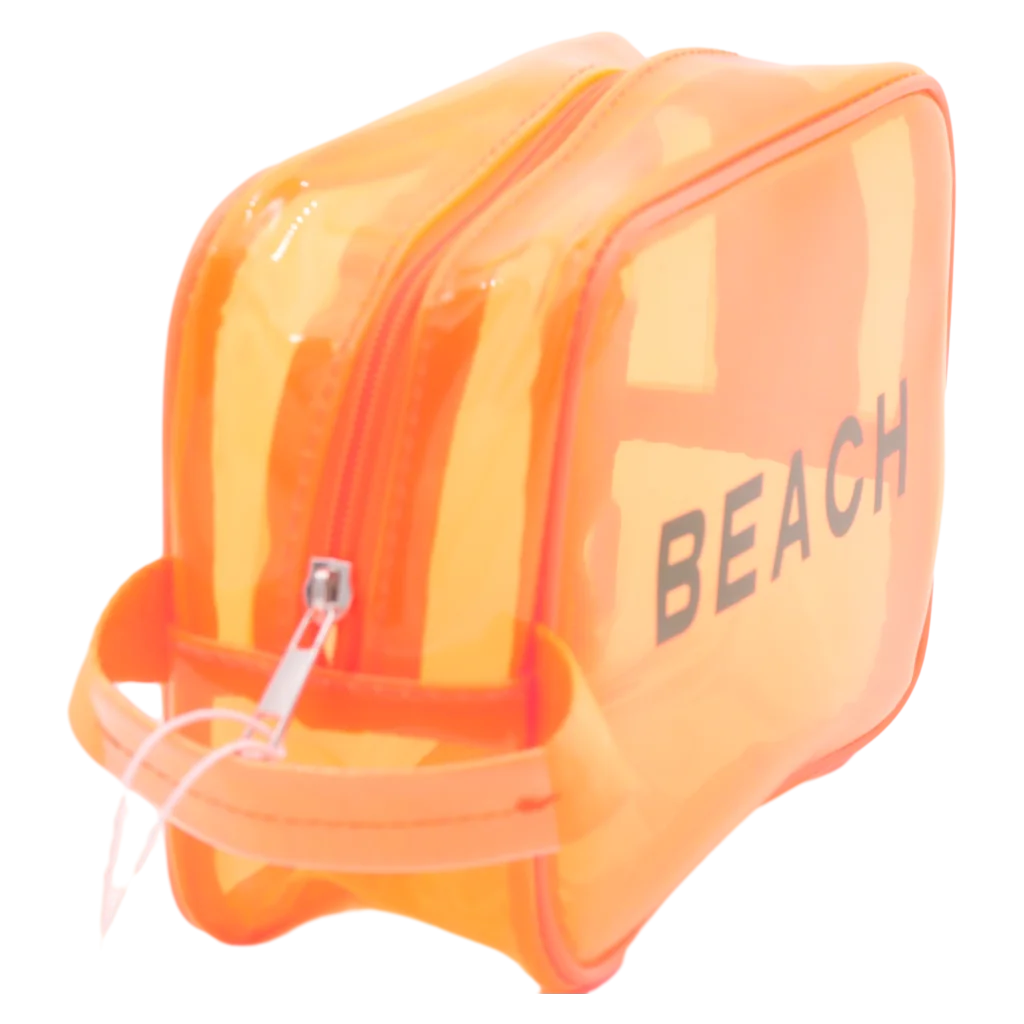 Transparente PVC-Kulturtasche für Kosmetik und Pflegeartikel (Orange)