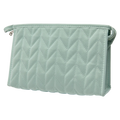 Trapezförmige PVC-Kosmetiktasche mit Herringbone-Design (Grün)