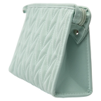 Trapezförmige PVC-Kosmetiktasche mit Herringbone-Design (Grün)